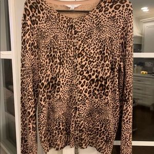 Timi and Tru Leopard Cardigan Sweater -Large